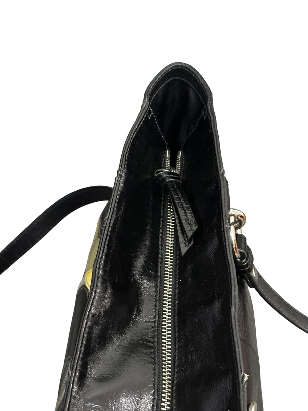 Coach Black Patent Leather Inlaid C Patchwork Tote Bag F17127 - Picture 8 of 10